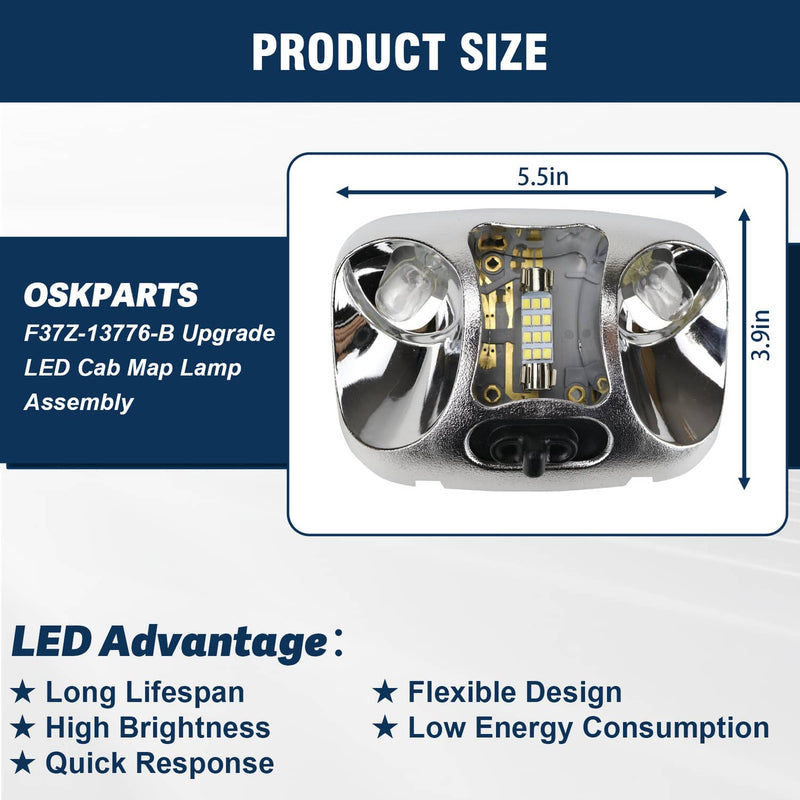 Interior Dome Cab Lamp Light Compatible for 1994-1998 Ford Ranger Splash