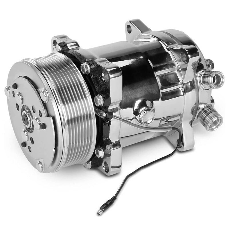 HC5004C AC Compressor with Clutch for Sanden 508 Style 8-Groove Serpentine Belt