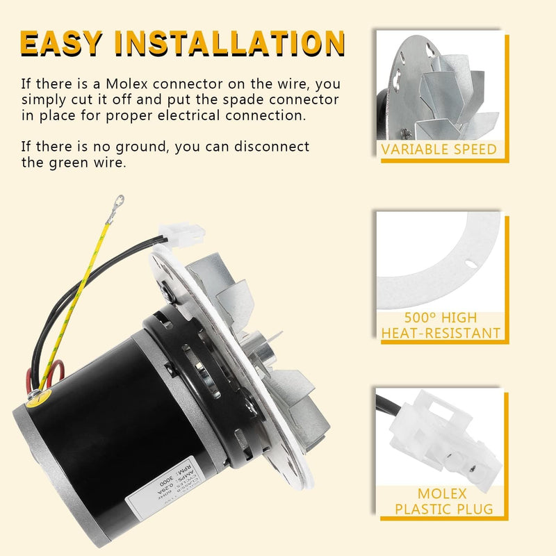 12056010 Pellet Stove Combustion Exhaust Blower Motor for Whitfield Advantage