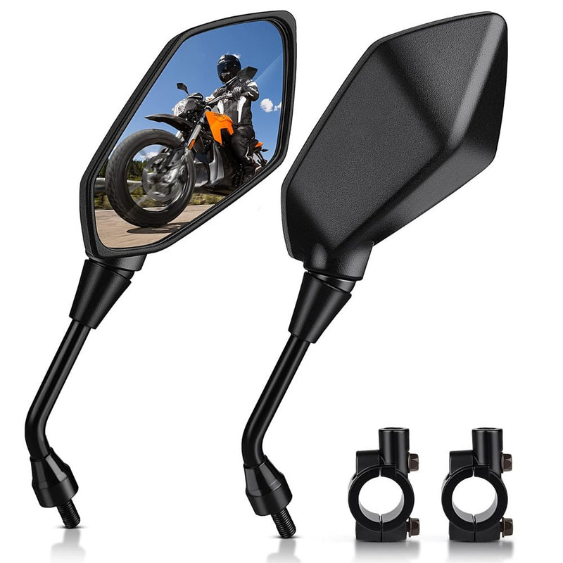Universal 7/8" Handlebar Mount Clamp Rear View Side Mirrors for Motorcycle ATV