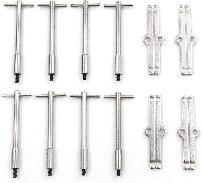 Chrome T-Bar 4-1/4" Tall Valve Cover Bolts Hold Down Kit for Chevy SBC 283-350