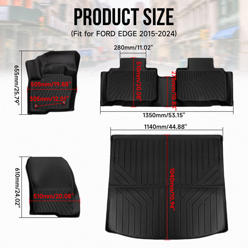 Floor Mats & Cargo Liner Car Cover Protection Waterproof for 2015-24 Ford Edge