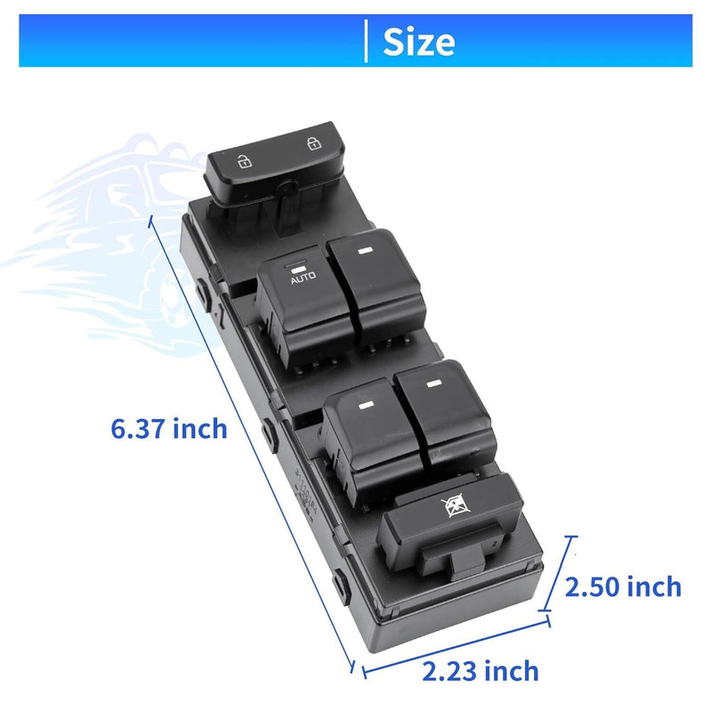 Front Left Driver Power Window Switch for Hyundai Sonata 2015-2019 93570-C1000