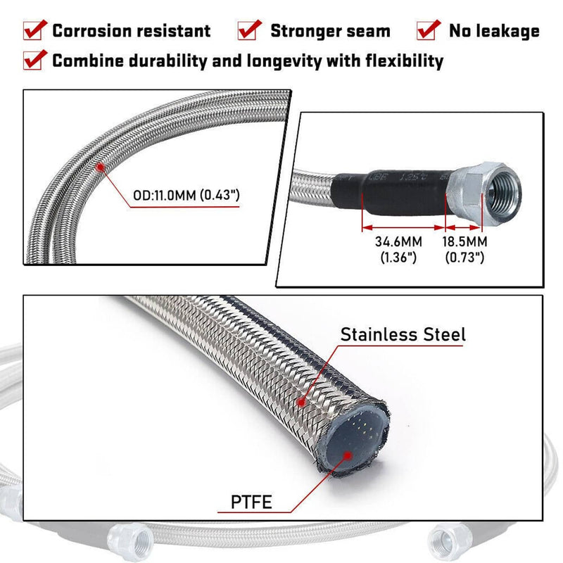 6AN SS Braided Transmission Cooler Lines Kit for GM 4L60E 4L80E Hose