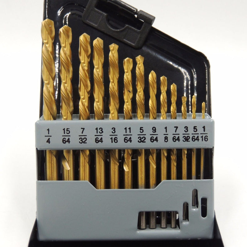 13 PC Left Handed Drill Bit Set Backwards Steel Bolt Remover