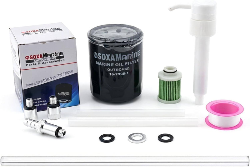DURAFORCE 16510-96J10 15412-92J00 Oil Filter Fuel Filter Kit for Suzuki 115/140HP Outboard