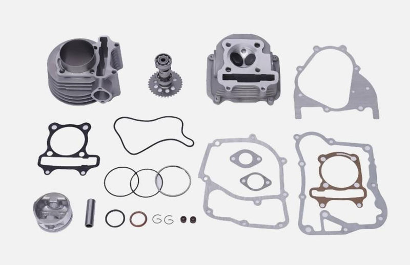 GY6 150cc 57.4mm Big Bore Kit Cylinder Head Piston Gasket Set QMJ157