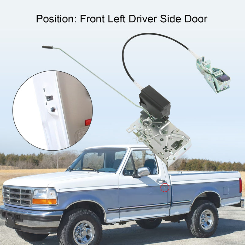 Door Lock Latch with Cable Rod Kit for Ford F-Series Front Left Right 92-97