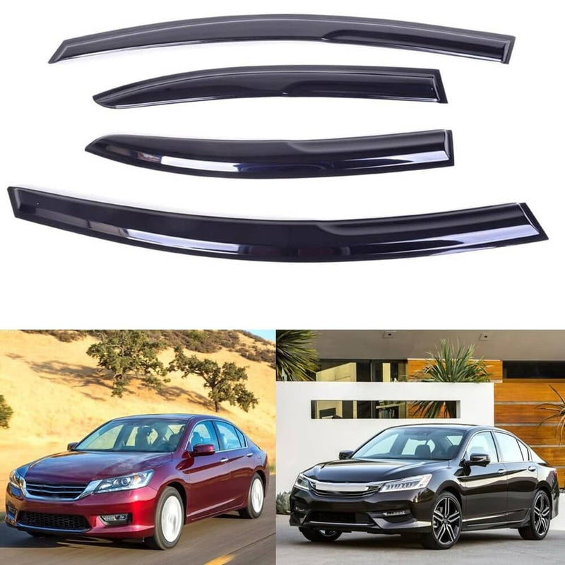 Window Visor Vent Rain Guards for 2013-2017 Honda Accord Sedan 4 Door Black