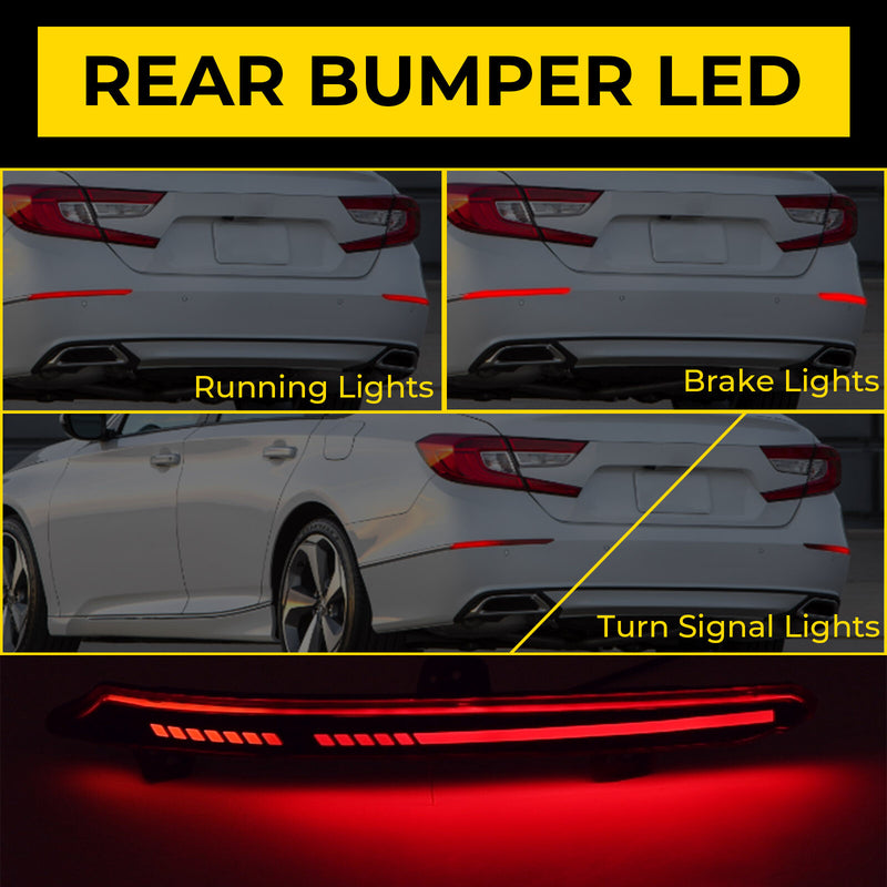 Rear Bumper Lamp Red LED Reflector Tail Light for Honda Accord 2018 2019-2022
