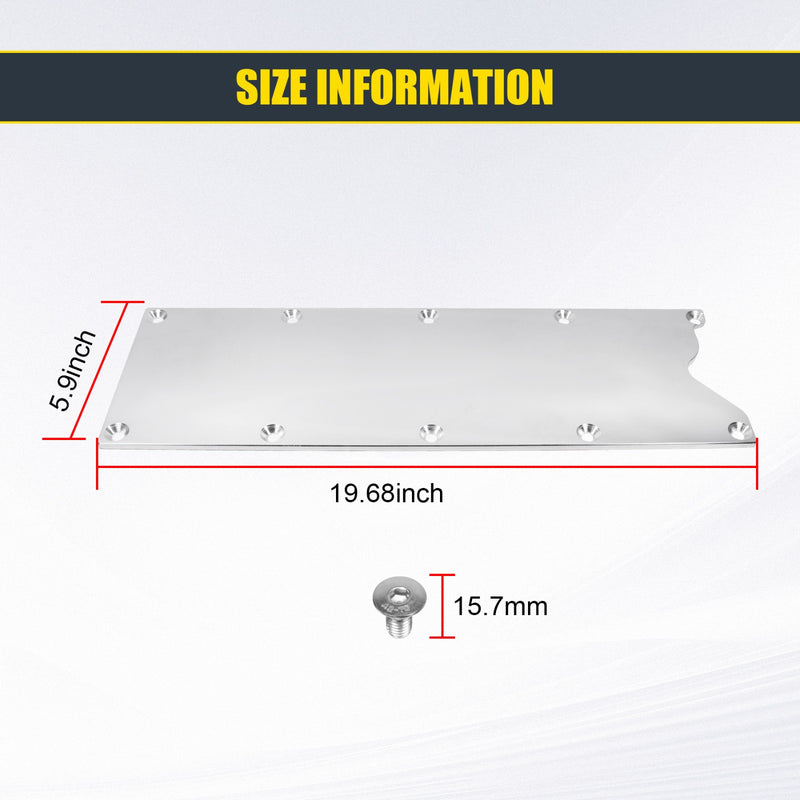 Knock Sensor Delete Valley Pan Cover Plate for LS Gen III Billet LS1 LS6 Gen 3