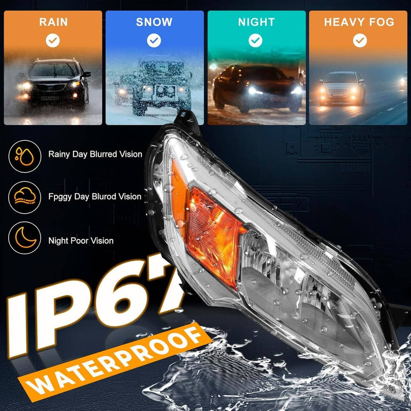 Right Passenger Side Headlight Halogen for Dodge Ram Promaster 1500 2500