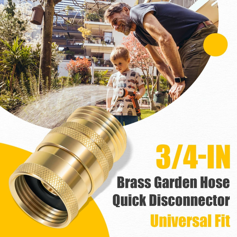 Brass Hose Quick Disconnect Set 3/4 GHT for Dramm 22729 Male Female