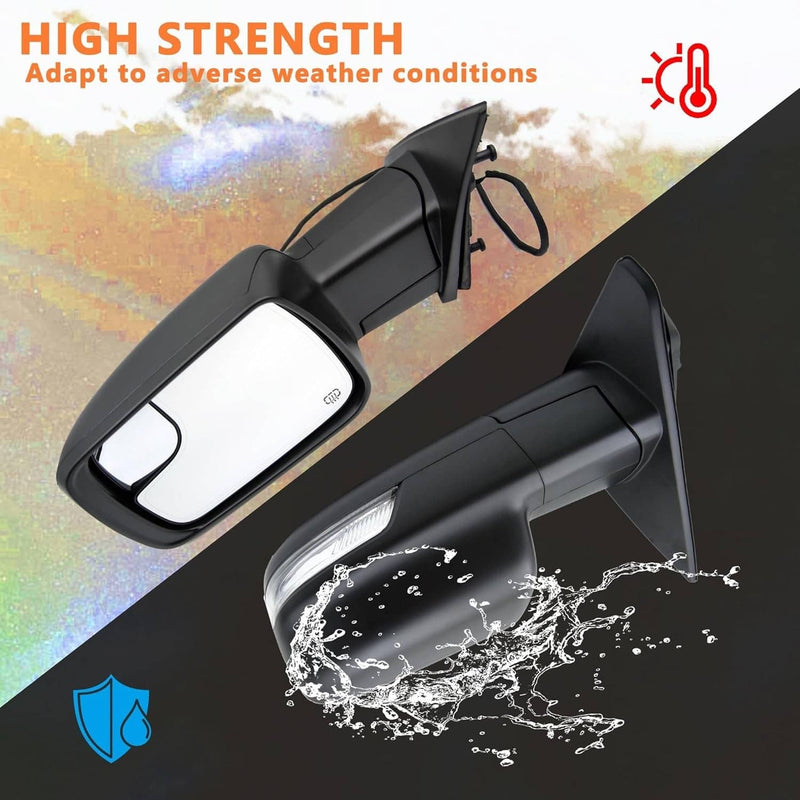 68462769AB Left Driver Side Mirror Heated Power Folding for Ram 1500 19-24