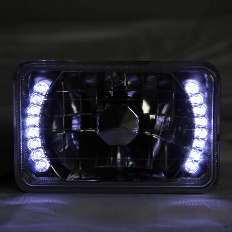 DURAFORCE 2PCS 4x6 LED Headlights Chrome Bright for 1982-1992 for Chevrolet Camaro