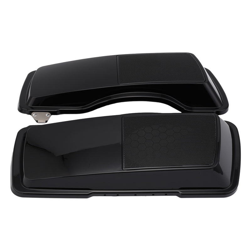 Black Saddlebag Lid Speaker Covers for Harley Touring 1993-2013 ABS Plastic