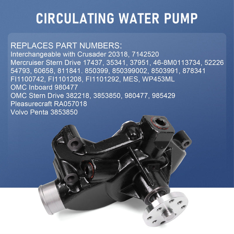 18-684M 60658 Water Pump for MerCruiser 4.3L 5.0L 5.7L Circulation With Gasket
