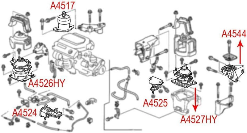 6PCS Engine Motor & Transmission Mount Set for 2003-2007 Honda Accord 2.4L