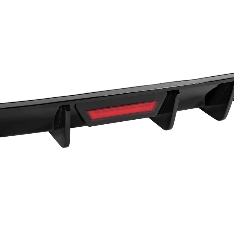 DURAFORCE Rear Bumper Diffuser LED Brake Light Gloss Black for Hyundai Elantra 2021-23