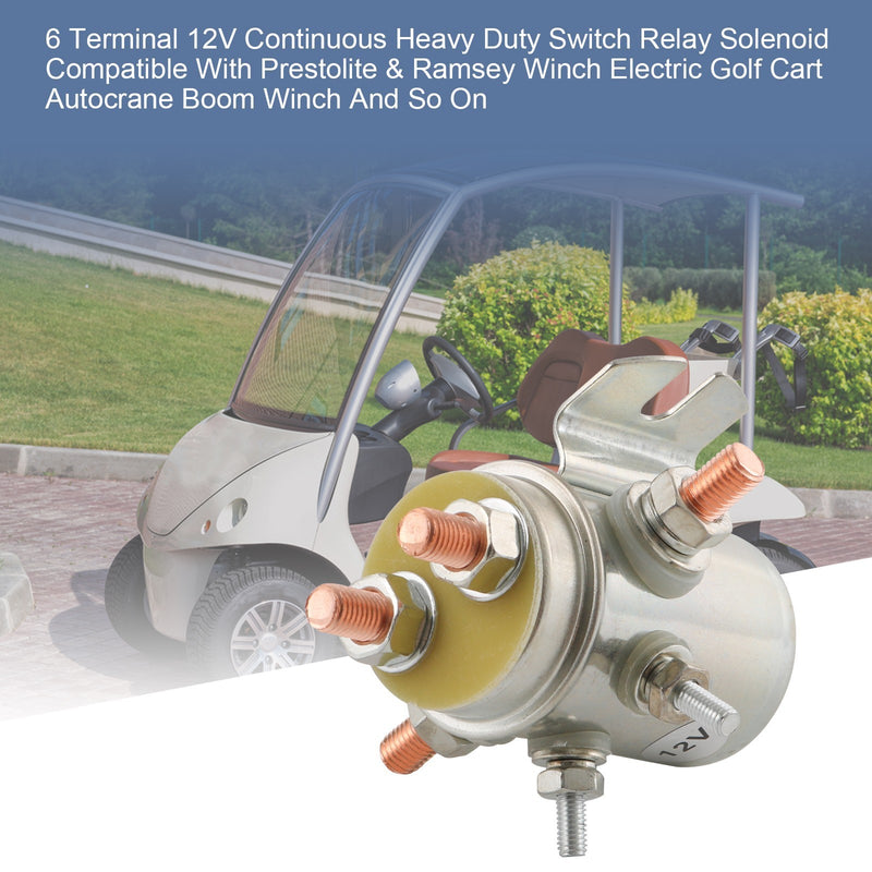 6 Terminal 12V Continuous Duty Relay Solenoid for Autocrane Boom Winch 2X