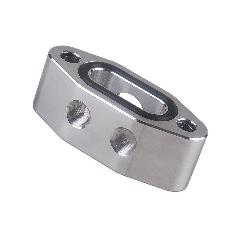 LS Twin Turbo Dual 90 Degree 1/8 Inch NPT Oil Feed Line Adapter Plate LS1