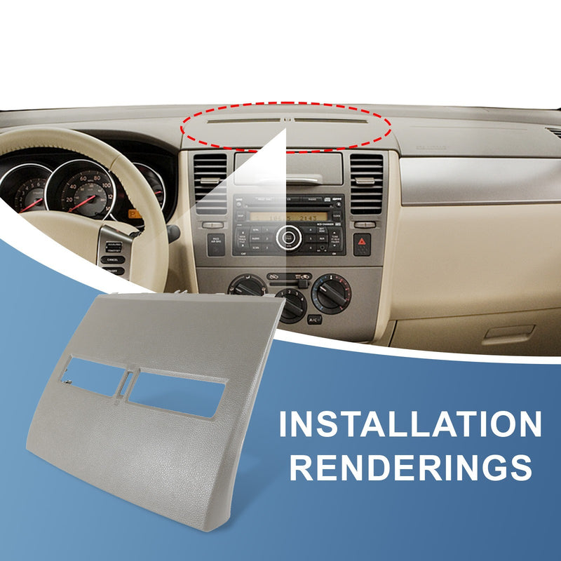 Center Dash Console Instrument Panel Cluster Lid Bezel for Nissan Versa 07-12