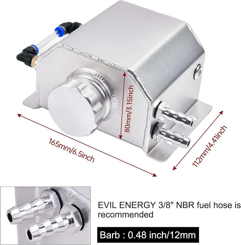 Universal 1L Aluminum Radiator Coolant Overflow Bottle Recovery Water Tank