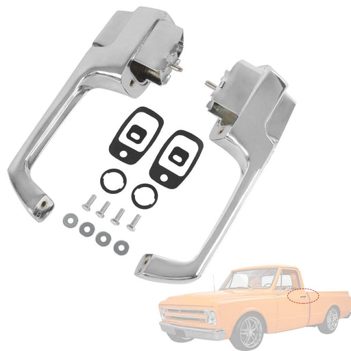 DURAFORCE Chrome Outside Door Handles Pair for Chevy C/K 10 20 30 GMC C/K 15 25 1967-1972