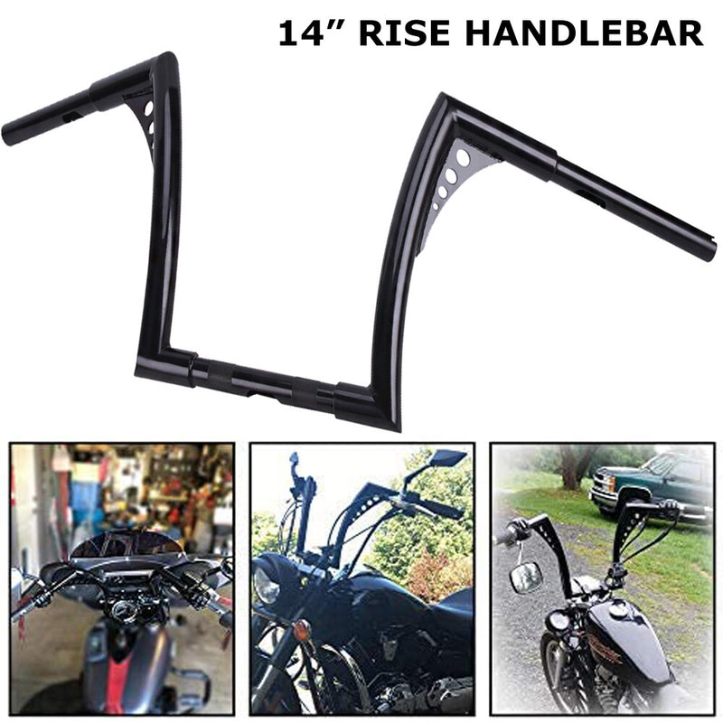 14" Inch Rise Handlebar Ape Hangers Bar for Harley Softail FLST FXST 883 1200