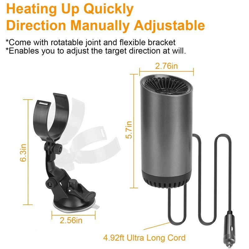 Portable Electric Car Heater Hot Air Defogger Defroster with Windshield Holder