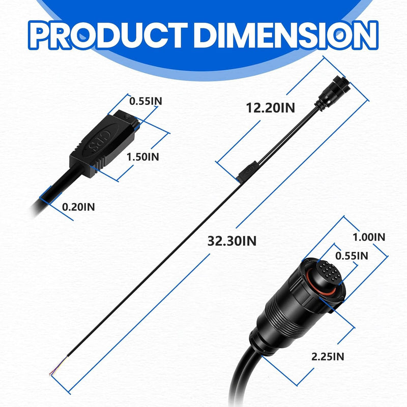 720080-1 AS GPS NMEA Splitter Cable for Humminbird SOLIX ONIX Fish Finder