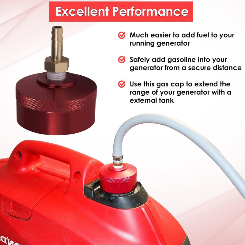 Extended Run Gas Cap Red Aluminum for Honda EU1000i EU2000i EU2200i EU3000i