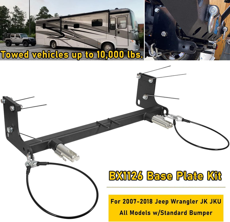 BX1126 Tow Bar Base Plate Bumper for Blue OX 2007-2018 Jeep Wrangler JK JKU