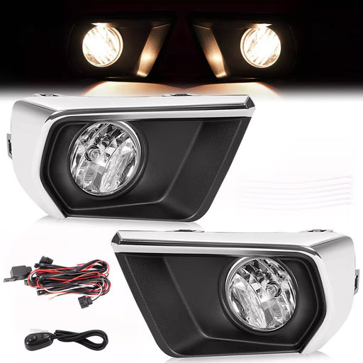 DURAFORCE Clear Fog Lights with Chrome Bezel Wires Switch for Chevrolet Colorado 2021-2022