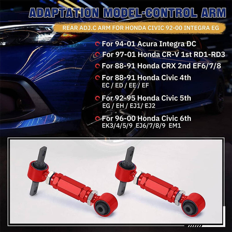 Front Upper Control Arms Rear Camber Kit Adjustable for Honda Civic EK 96-00