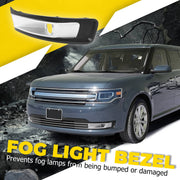DURAFORCE Fog Light Bezel Trim Cover for Ford Flex 2013-2019 Driver Passenger Side Pair