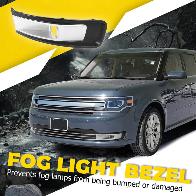 DURAFORCE Fog Light Bezel Trim Cover for Ford Flex 2013-2019 Driver Passenger Side Pair