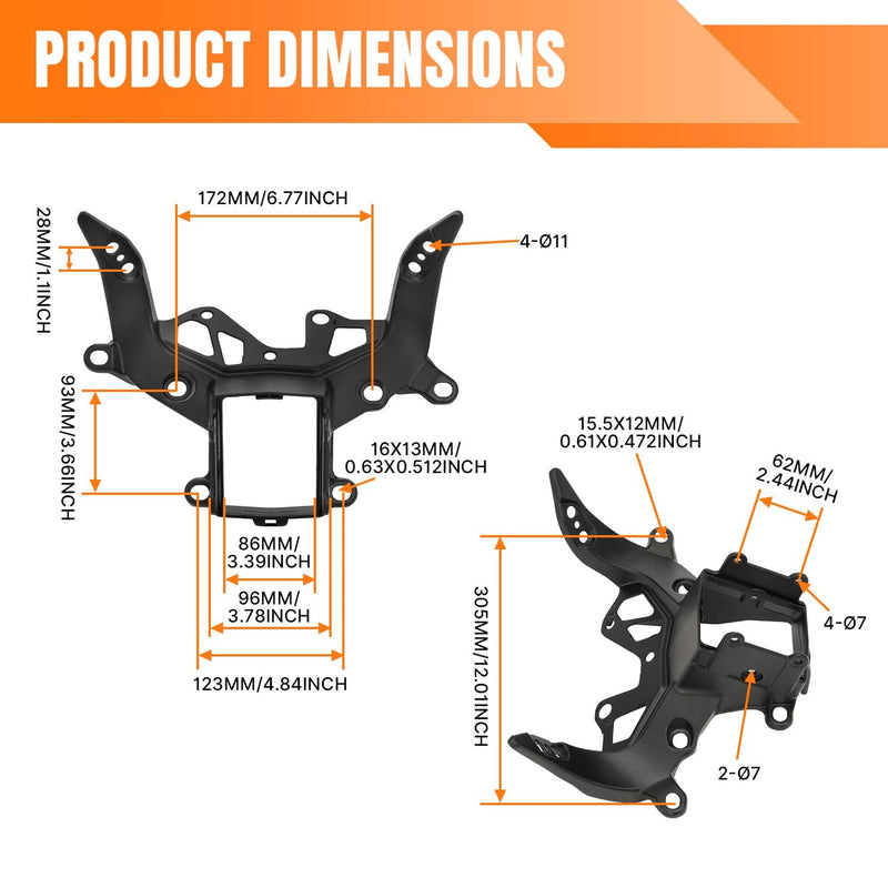 Replacement Upper Fairing Stay Bracket Fit for BMW S1000RR 2009-2018 Black