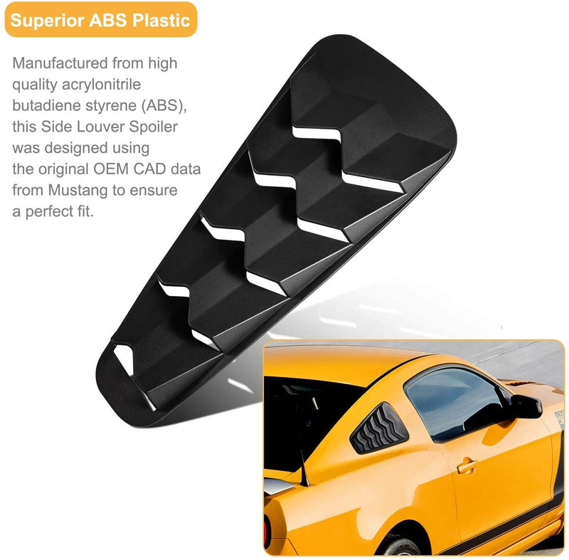 2Pcs Set Quarter Side Window Louvers Sun Shade Cover for Ford Mustang 2005-2014
