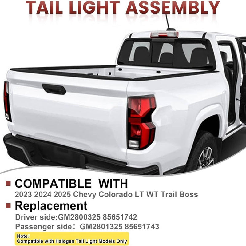 LED Tail Light Brake Lamp with Bulb for Chevy Colorado 2023-2024 Right Passenger