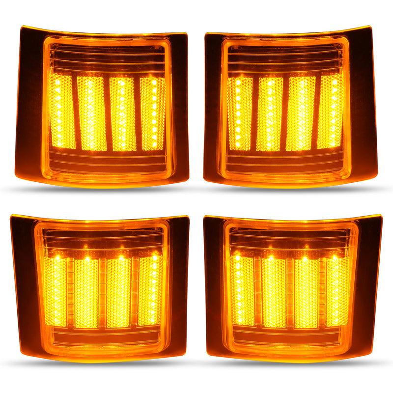 Full LED Clear Corner Side Marker Lights for Chevy C/K 1500 2500 1994-99 4PCS
