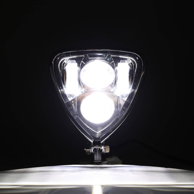 LED Headlight Triangle Headlamp Assembly for Harley Chopper Bobber Cafe Racer