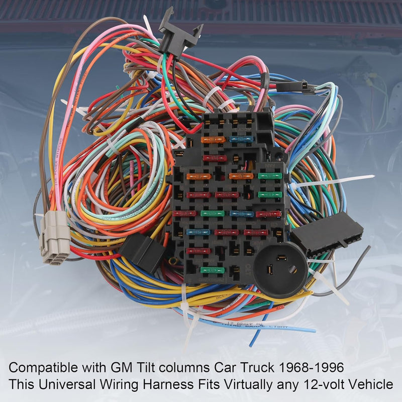 Universal 22 Circuit Wiring Harness Street Hot Rod Custom Wire Kit XL Wires