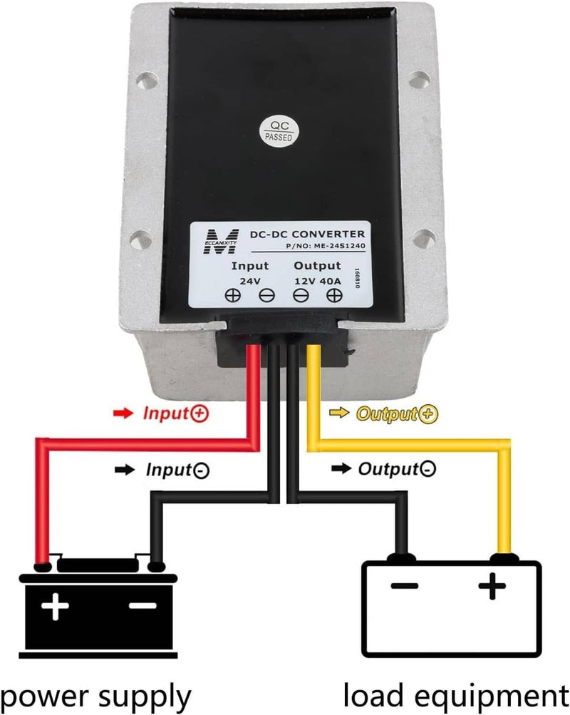 24V to 12V Step Down Power Converter Regulator 40A 480W Waterproof DC