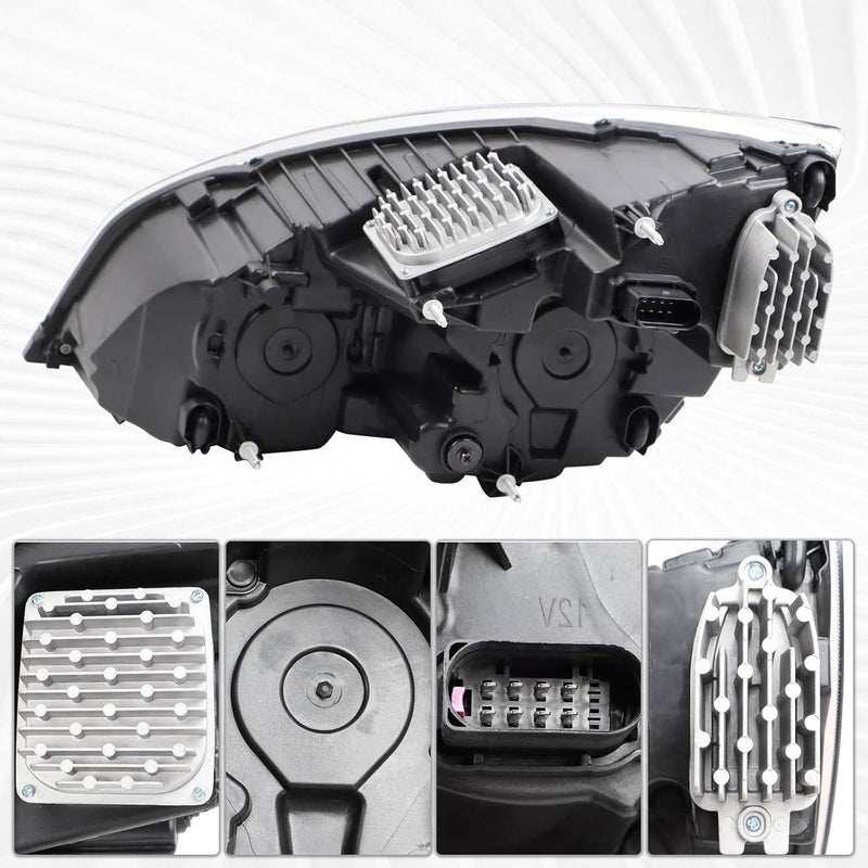 Full LED Headlights Headlamps Pair for Freightliner Cascadia Black