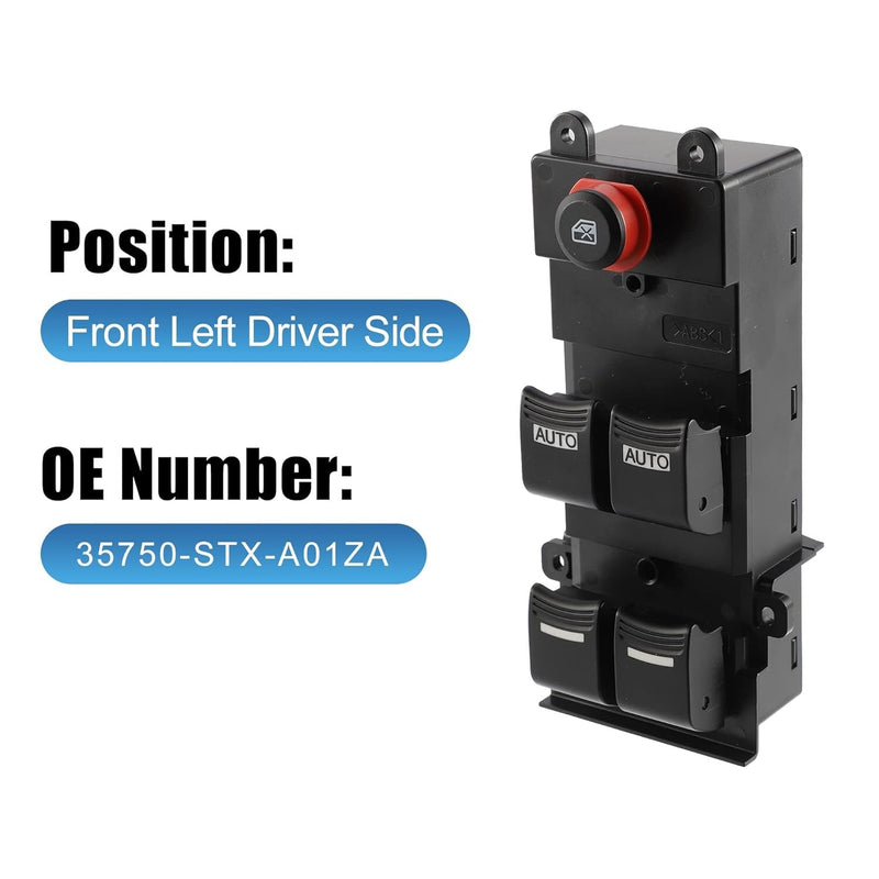 Front Left Driver Master Power Window Switch for Acura MDX 2007-2013 Black EPY