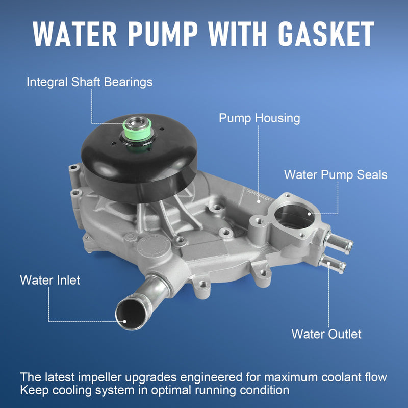 Water Pump W Gasket Fits Chevrolet GMC Tahoe Yukon 4.8 5.3 6.0 L Vortec