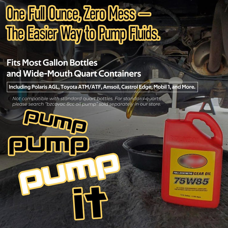 30cc Fluid Pump for Gallon Wide Mouth Quart Bottles Transfer Gear Oil