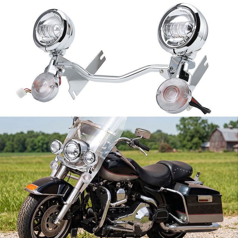 LED Passing Turn Signal Fog Spot Light Bar Fit for Harley Road King 1994-2013