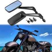DURAFORCE Rectangle Rearview Mirrors for Harley Cruiser Bobber Chopper Softail